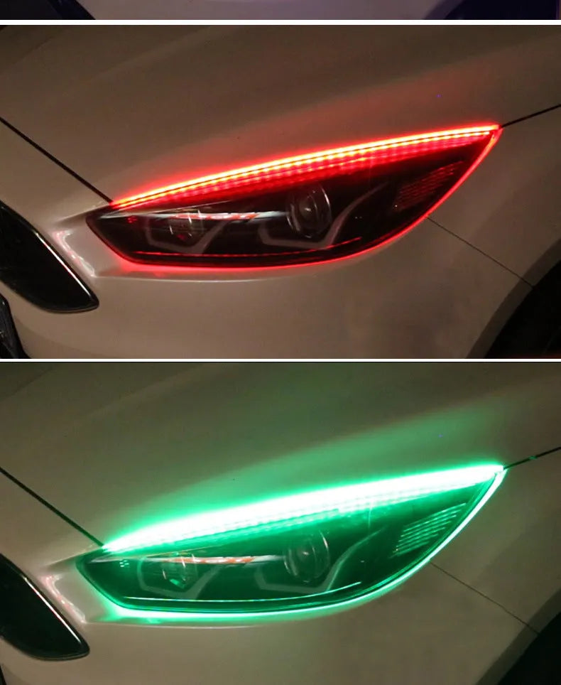 Universal RGB LED daytime running lights with remote control in 30cm, 45cm, and 60cm size options
