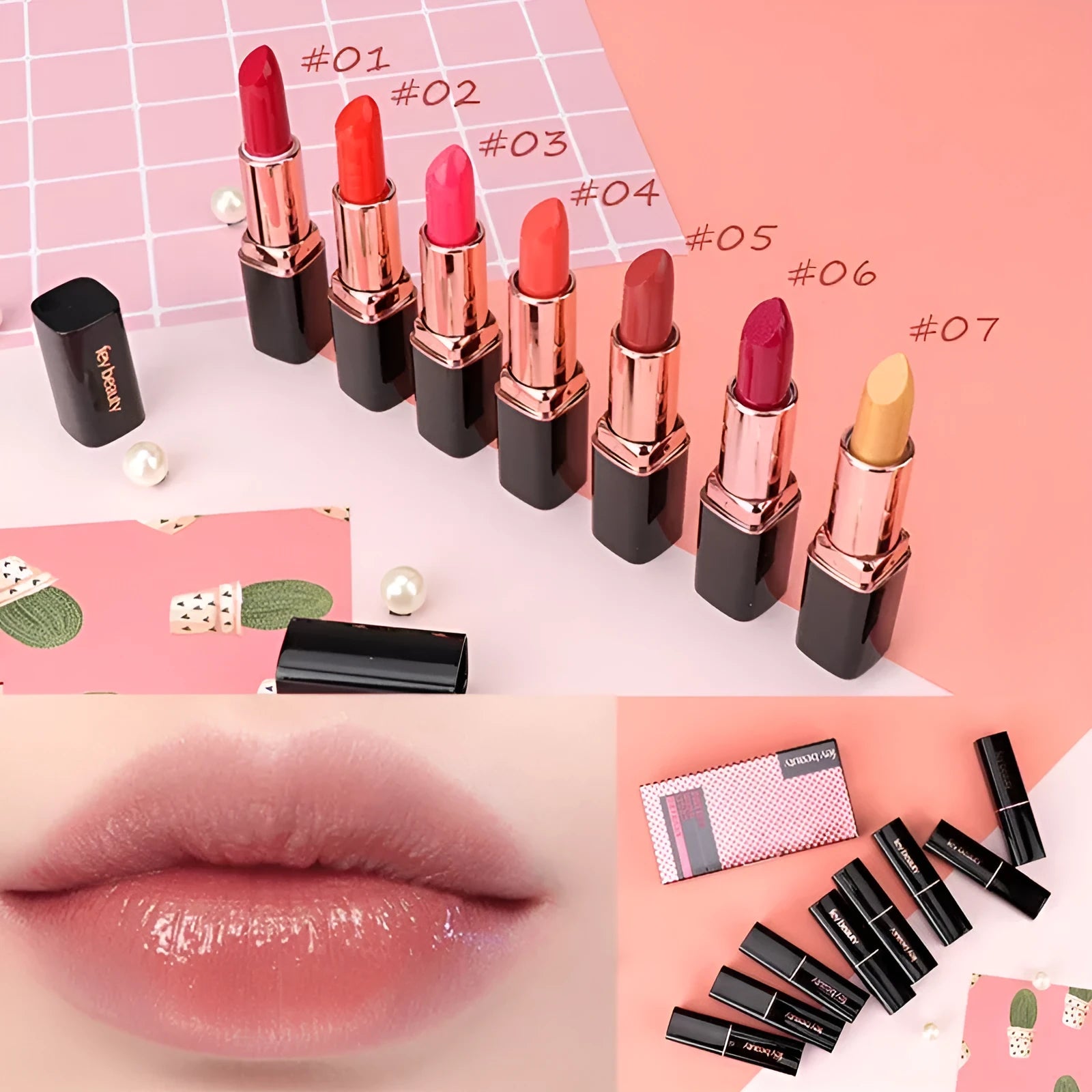 Fey Beauty nude lipstick tube in Cameo Brown shade, 3.8g moisturising non-fading formula.