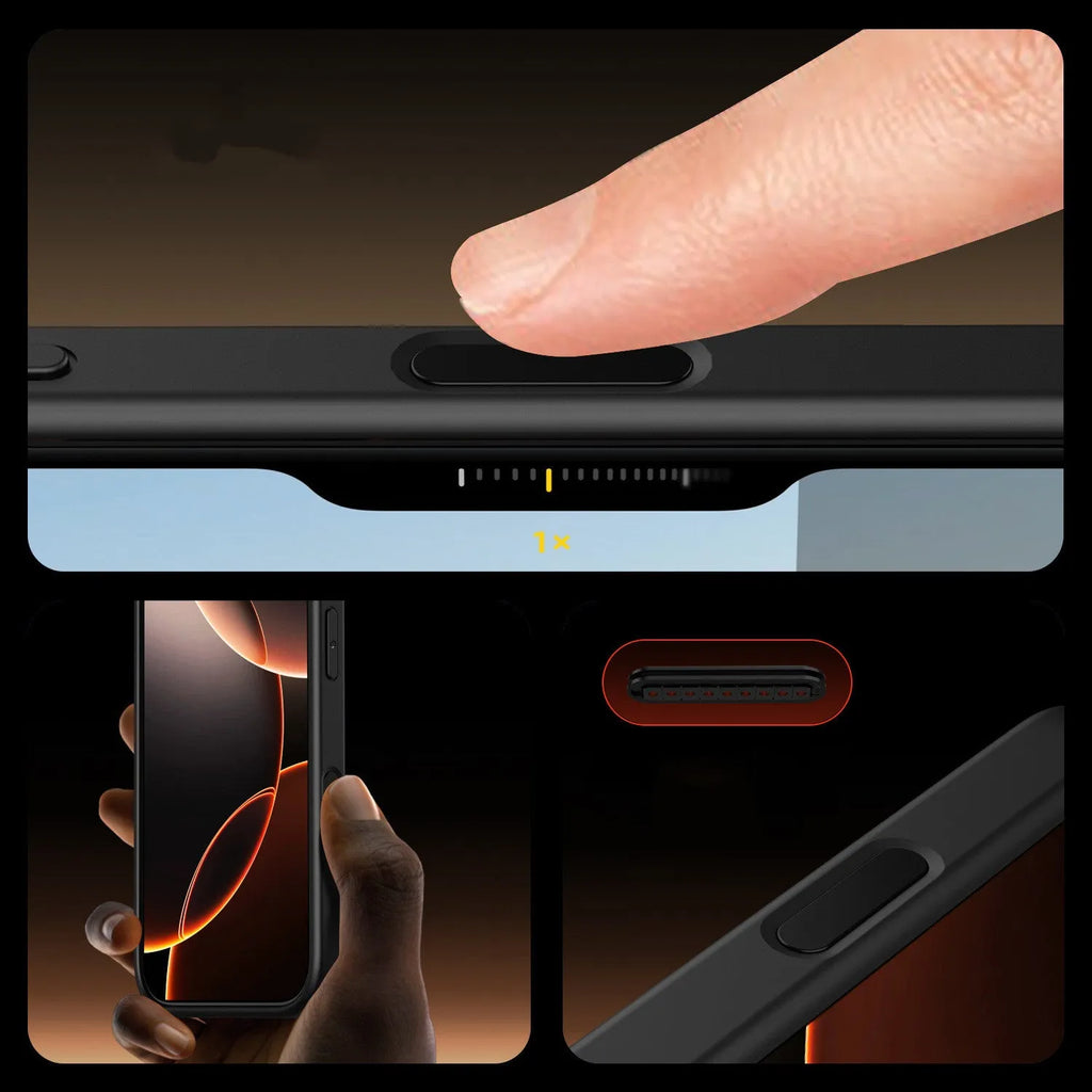 Transparent black TPU PC magnetic drop-resistant phone case for iPhone 16 series with airbag corners