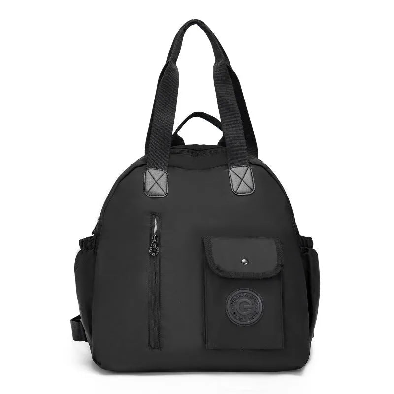 Large outdoor backpack in nylon with sandwich pocket compartments