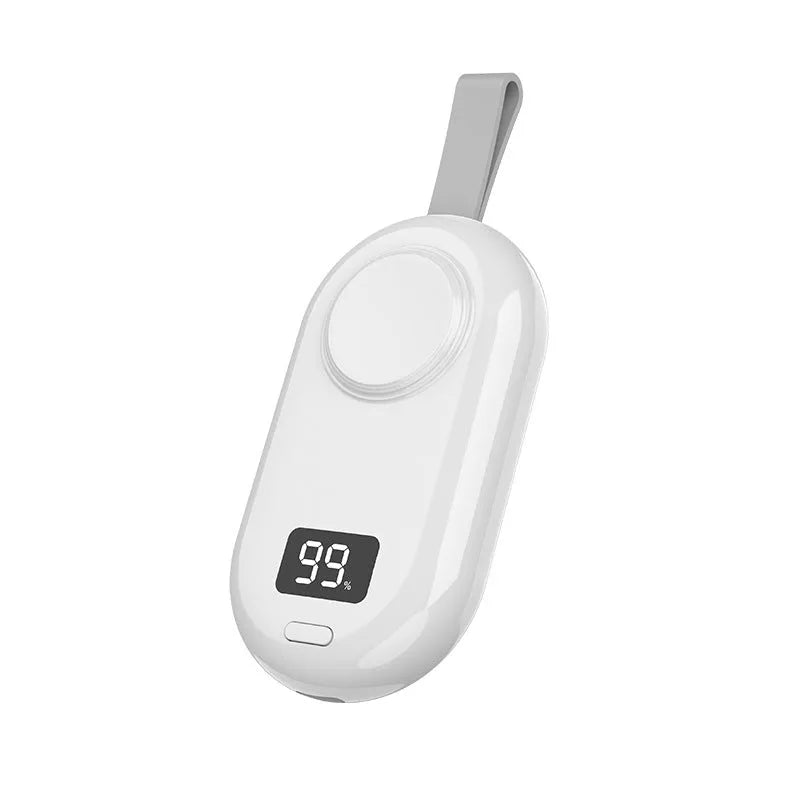 V5 watch wireless portable power bank charger in black or white with Type-C port