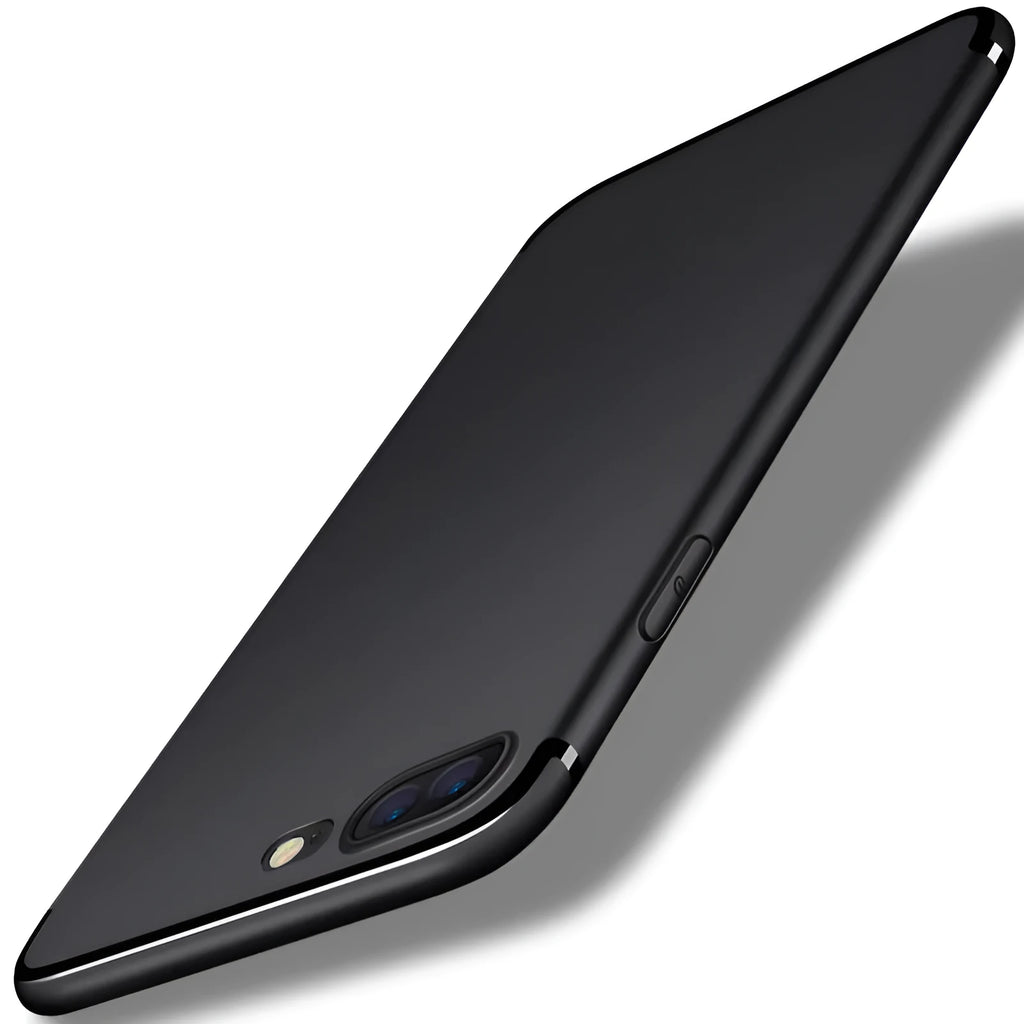 iPhone 7 and 8 phone case in TPU and silicone materials showing black, blue, red, and white colour options