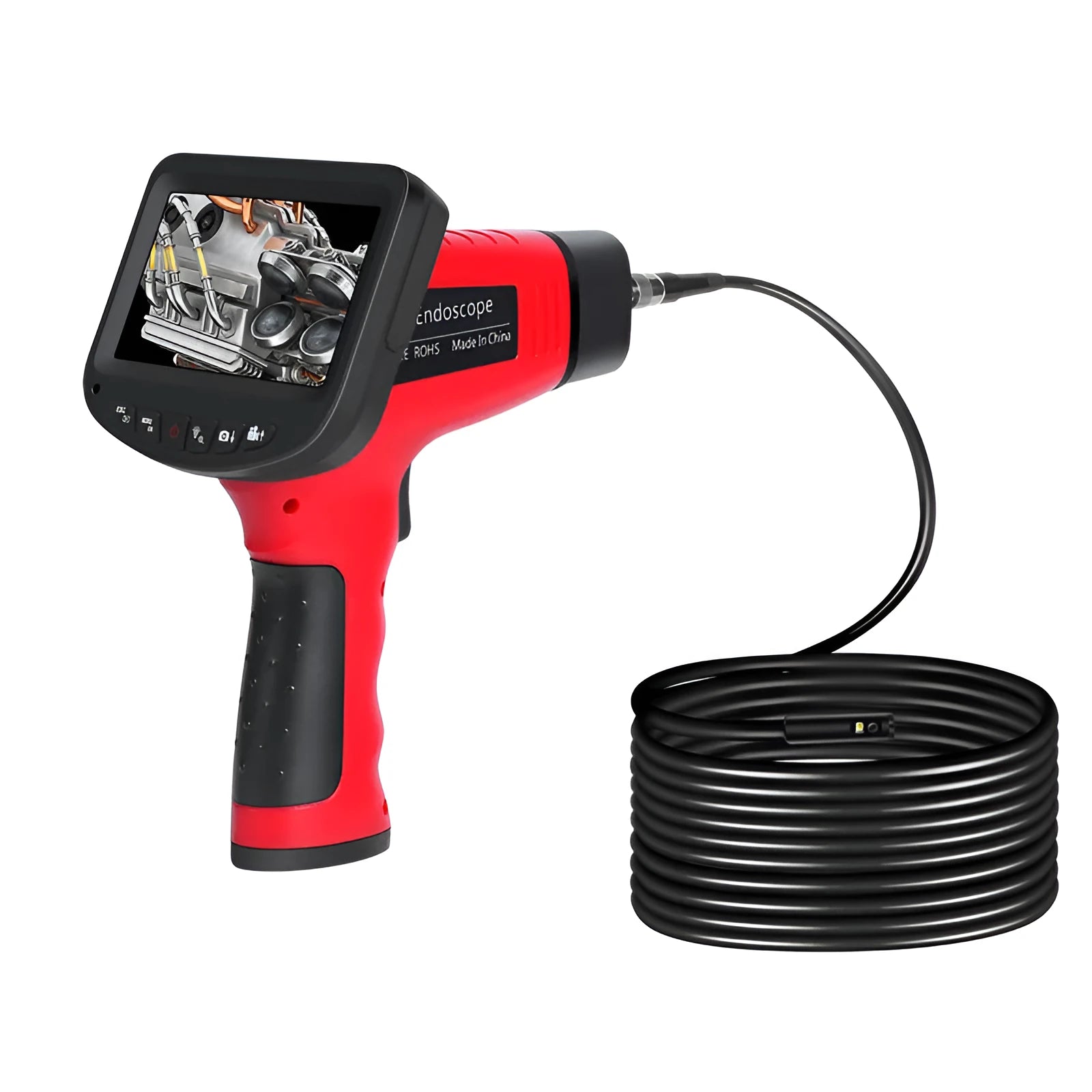8.5mm dual-lens endoscope inspection camera with flexible snake pipeline and hard wire cable options