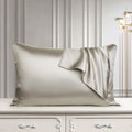 Mulberry silk pillowcase in light luxury style with inlaid rope craft, 48 by 74 cm single size