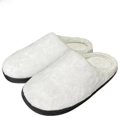 Colourful pattern-printed cotton flannel slippers with a TPR rubber sole.