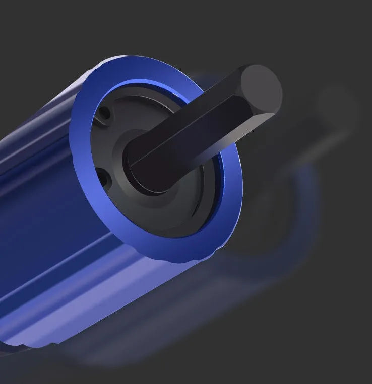Electric rivet gun with auxiliary grip, 160mm length, carbon steel and plastic construction, blue and black colour