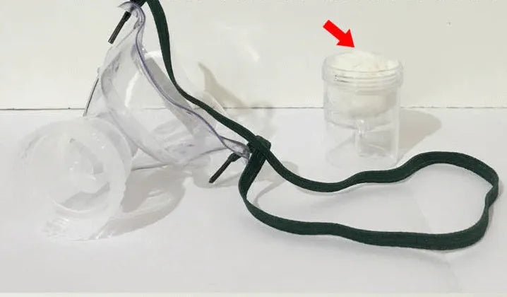 A soft rubber mask bracket aid for holding a face mask and relieving ear pressure.