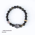 Handmade national style bracelet with lying rabbit Jin Yaoshi charm on neutral background, 8mm beads