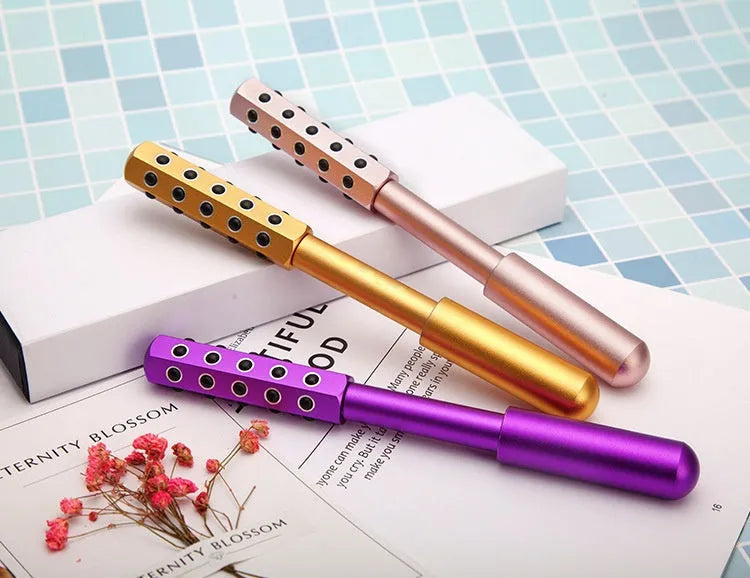 Germanium particle roller massage instrument with 24 embedded particles on 19mm wide head