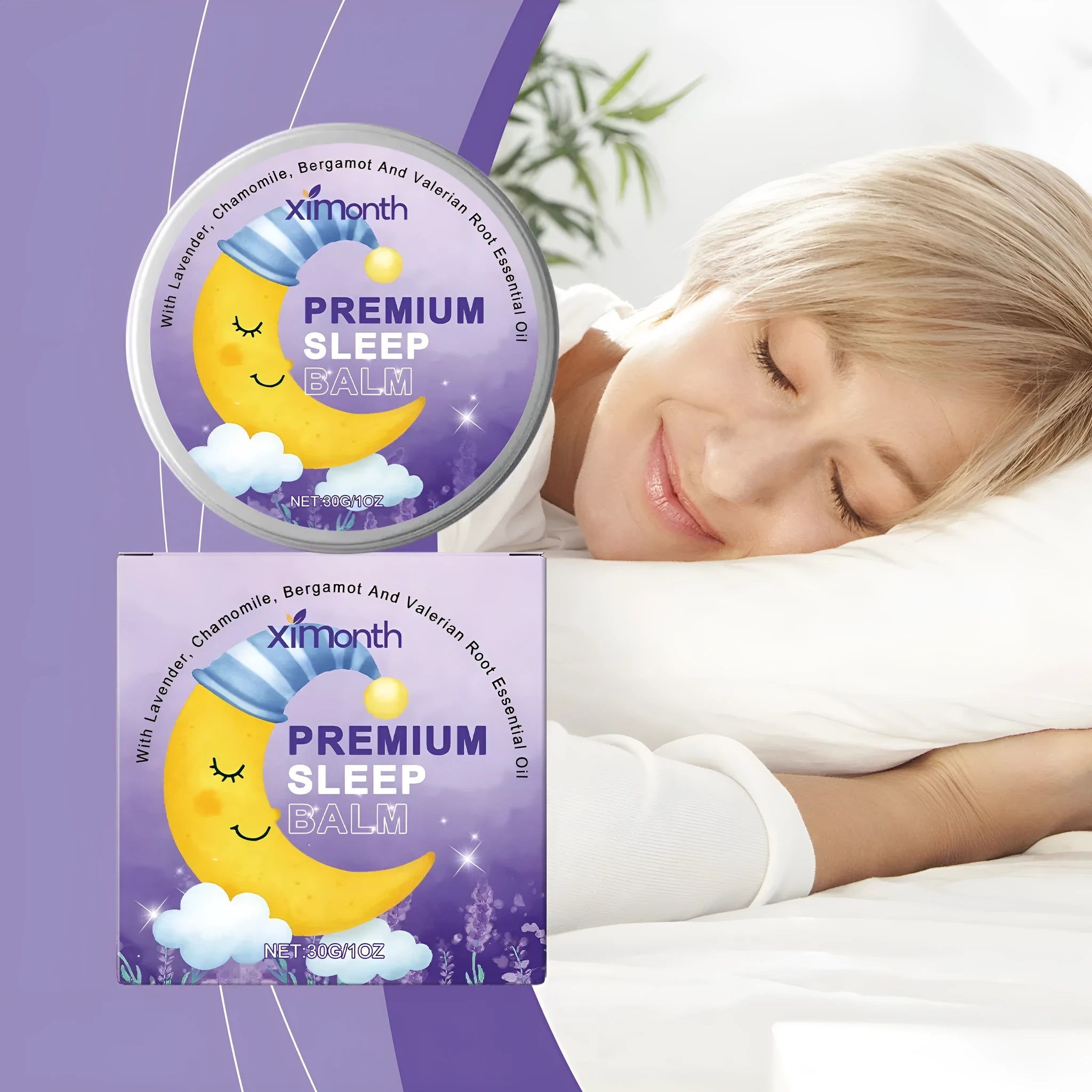 Sleep Goodnight Cream 30g jar with gentle formula containing lavender and valerian