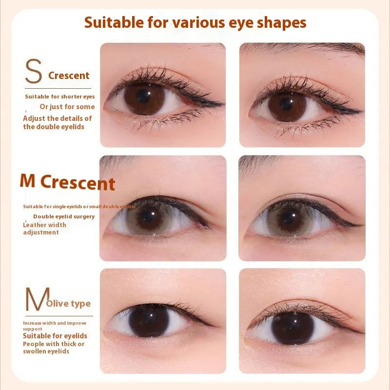 Roll of double eyelid stickers showing invisible lace design for natural eyelid definition