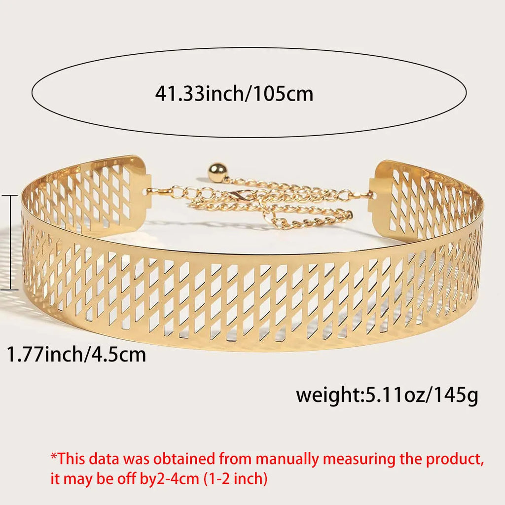 Gold alloy buckle hook fastening waist belt iron waist seal ring 105cm length 4.5cm width thick type