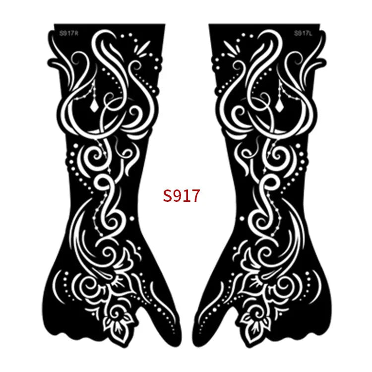 Creative all-match hollow template tattoo sticker with geometric three-dimensional paper carving design