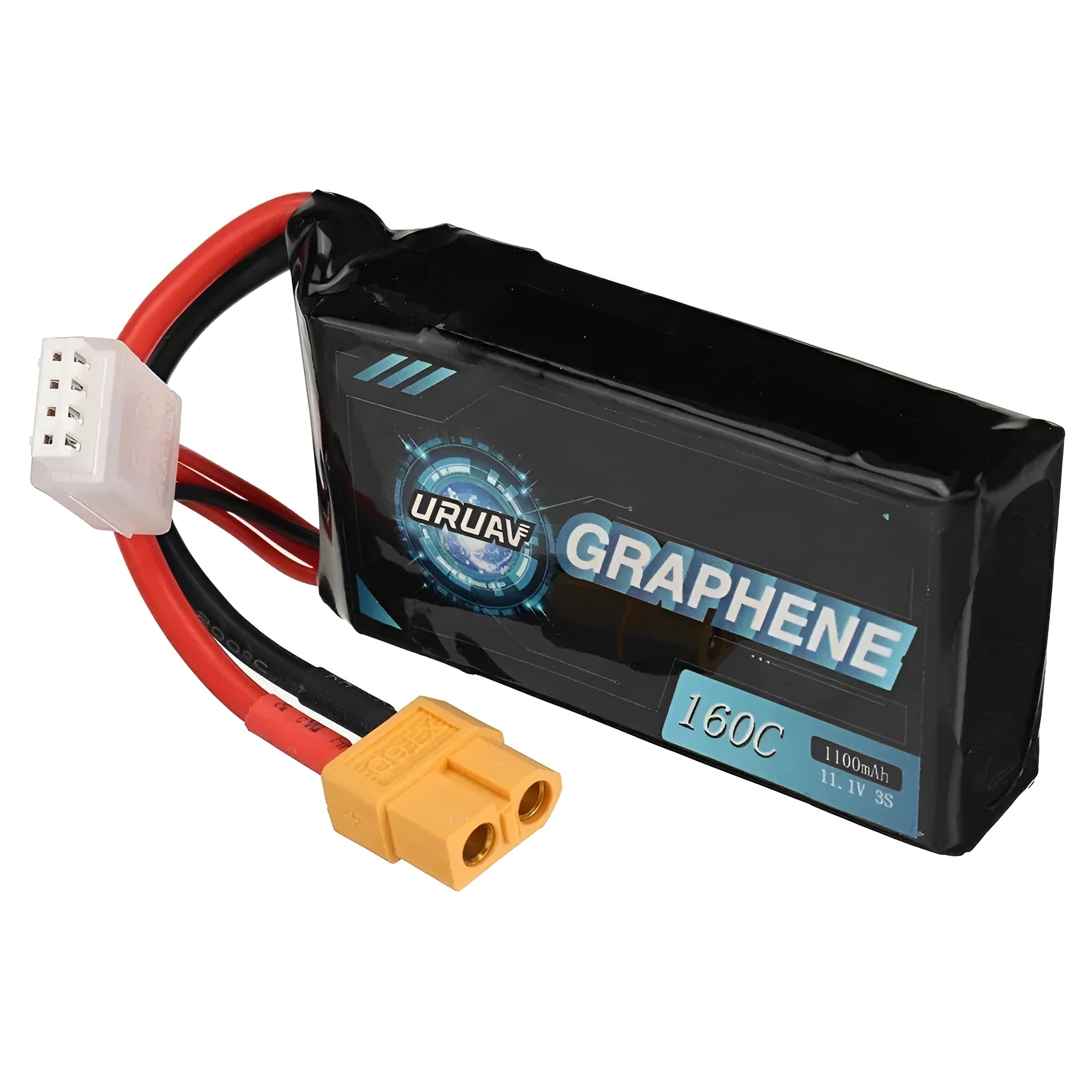 2S 7.4V 1200mAh hard case Lipo battery for RC models showing compact size