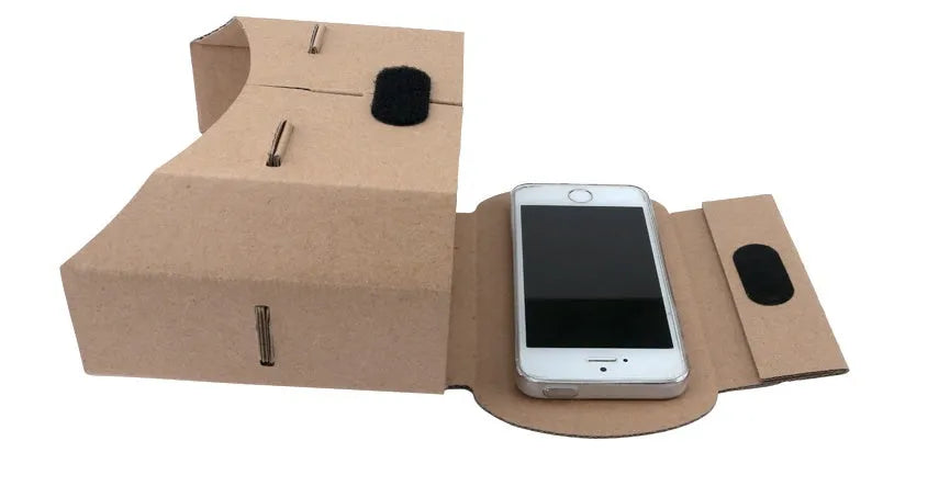 White paper virtual reality VR glasses viewer for mobile phones with 153mm x 83mm size.