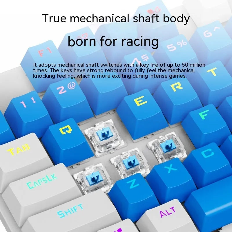 K87 mechanical keyboard with metal construction and choice of green axis or red axis switches