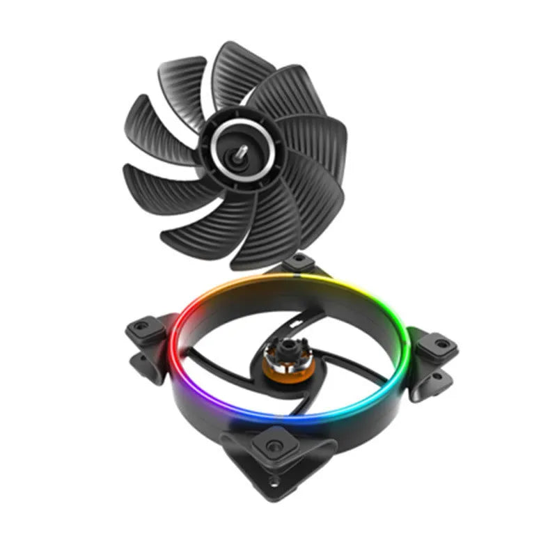 Three black 12cm RGB computer case fans with hydraulic bearings for system cooling