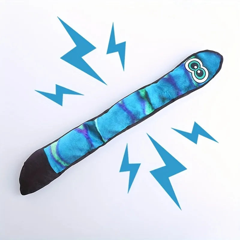 Snake dog squeaky toy multicolor plush striped non-filled interactive chew toy