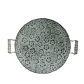 Round wrought iron belt storage tray in two sizes: large 34cm and small 28cm diameter.