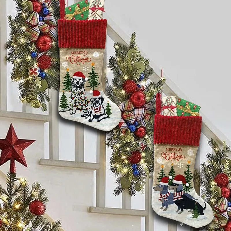 Cloth Christmas tree pendant measuring 46cm by 28cm in Pastoral and American styles
