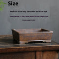 Purple sand rectangular bonsai pot with five-line basin pattern in large and small size options