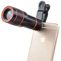 12X magnification phone telescope lens with mounting clip for smartphones