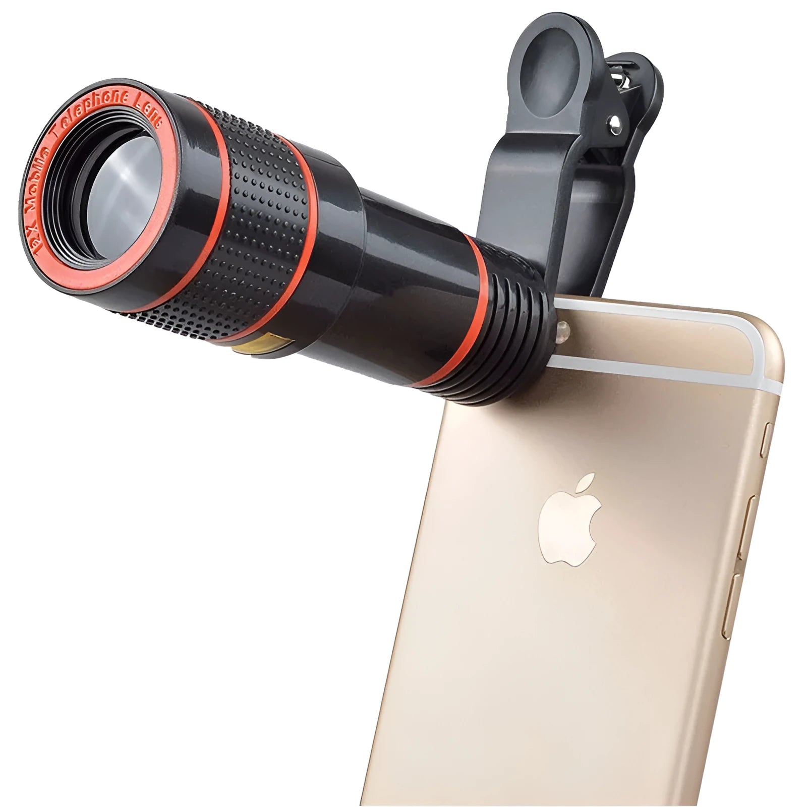 12X magnification phone telescope lens with mounting clip for smartphones