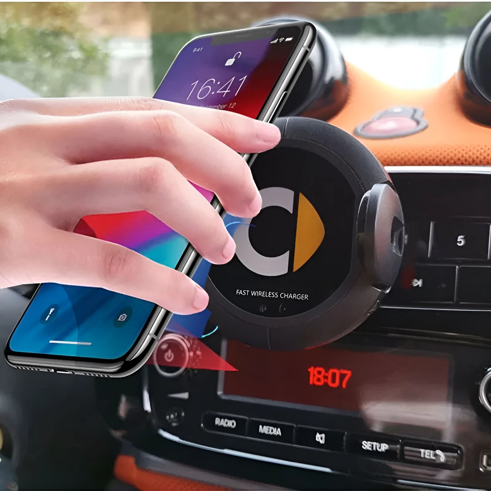 Car wireless charger bracket with multiple style options for wireless charging