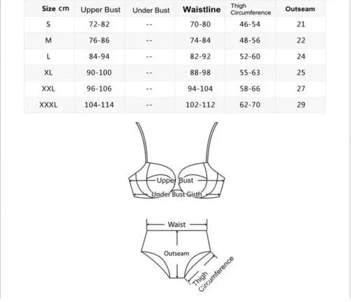 Black one-piece women's swimsuit on display, available in sizes S to XL