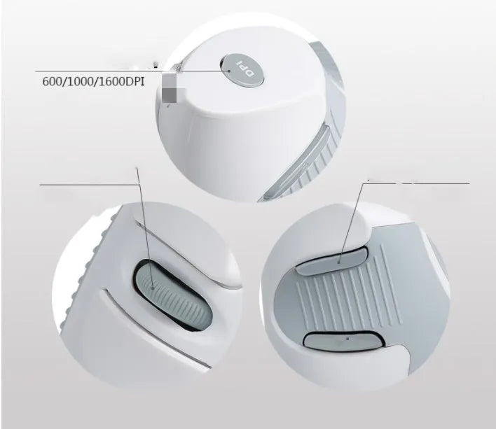 Right-handed wireless vertical ergonomic mouse in black or white with programmable buttons