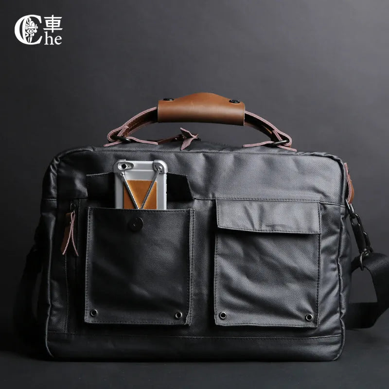 Dpark single shoulder slung laptop business handbag for 14 or 15 inch laptops in black, brown, or khaki