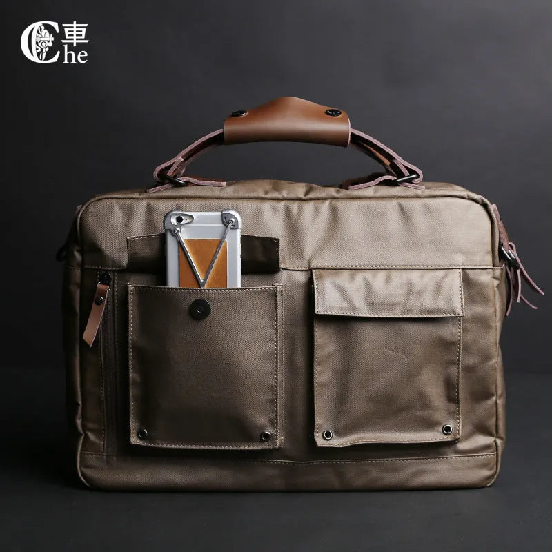 Dpark single shoulder slung laptop business handbag for 14 or 15 inch laptops in black, brown, or khaki