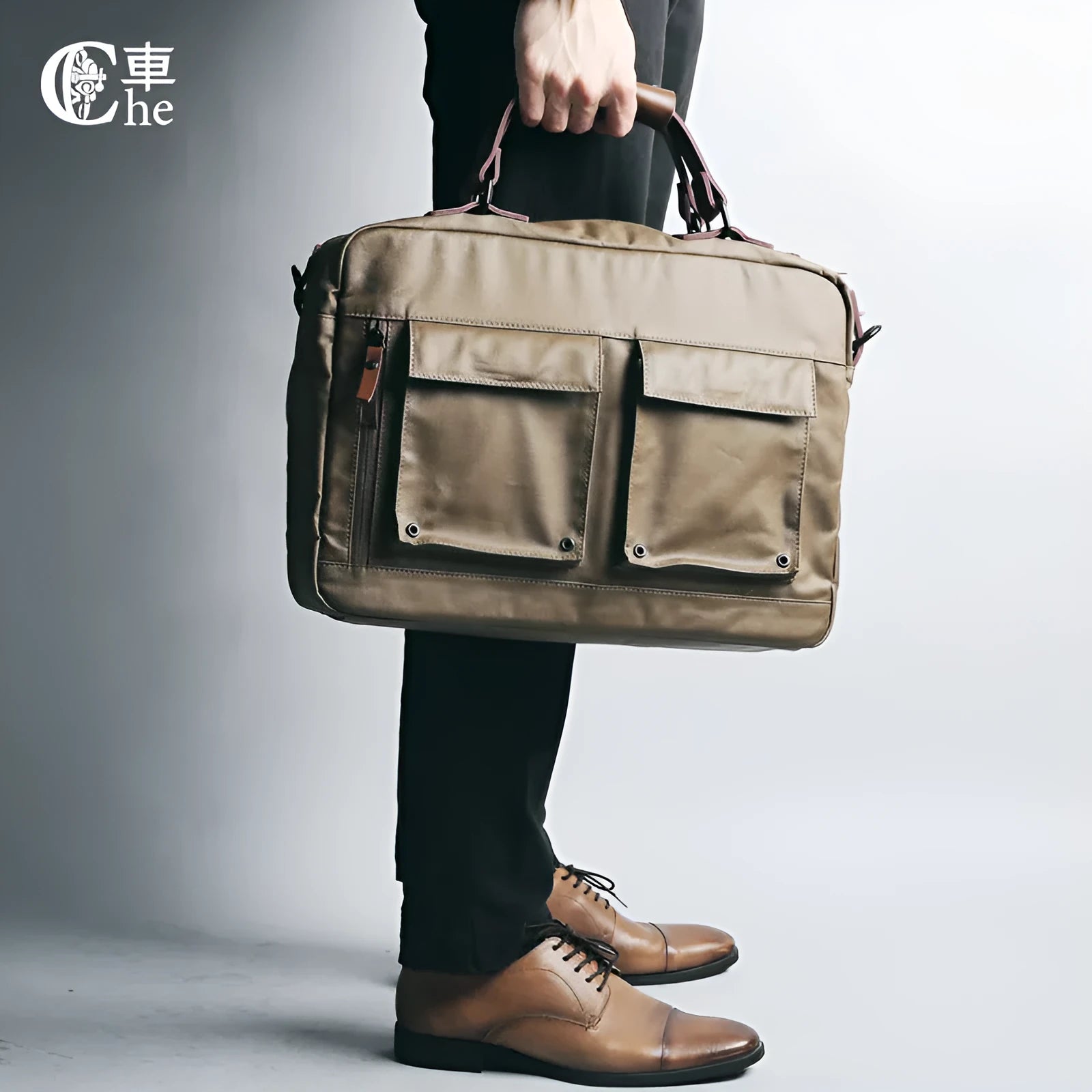 Dpark single shoulder slung laptop business handbag for 14 or 15 inch laptops in black, brown, or khaki