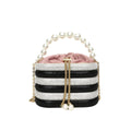 European retro style women's crossbody bag with beaded decoration and soft PU construction