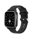 Smartwatch smart bracelet with aluminium alloy case showing colour options: blue, pink, black, green.