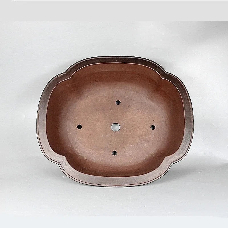 Handmade antique crabapple shaped purple clay flower pot, large size 74cm long.