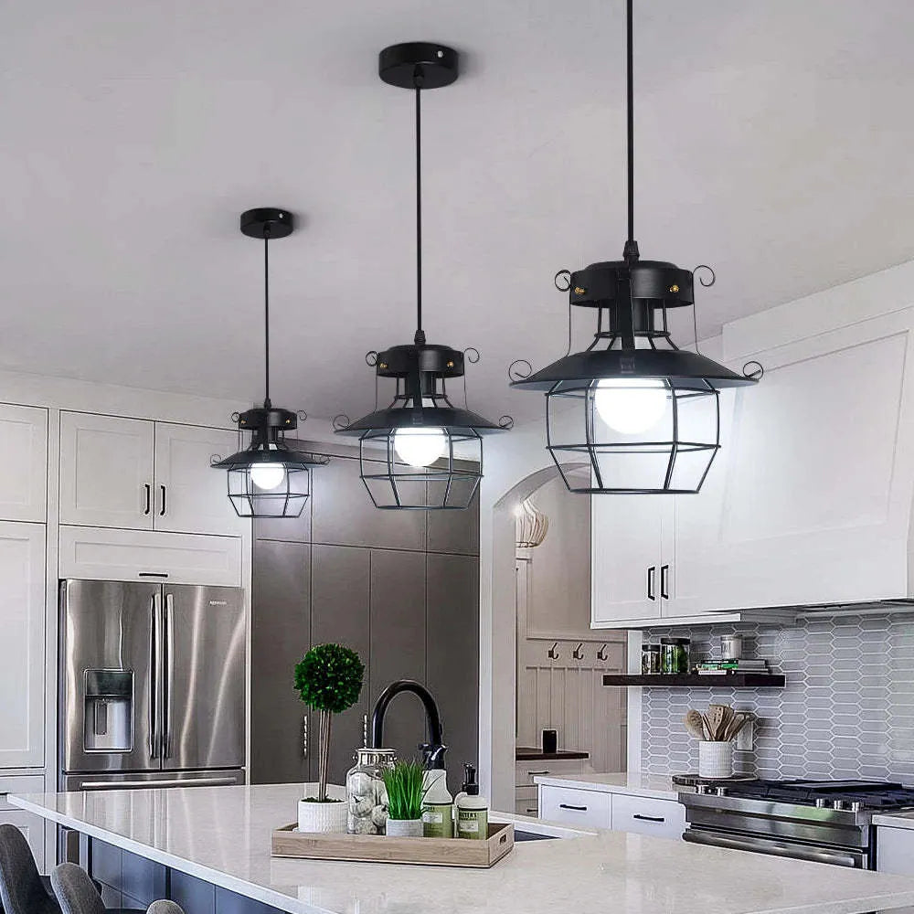 American iron droplight lantern-shaped retro single head shade for corridor restaurant
