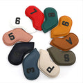 10-piece set of digital printed golf club head covers in assorted colours