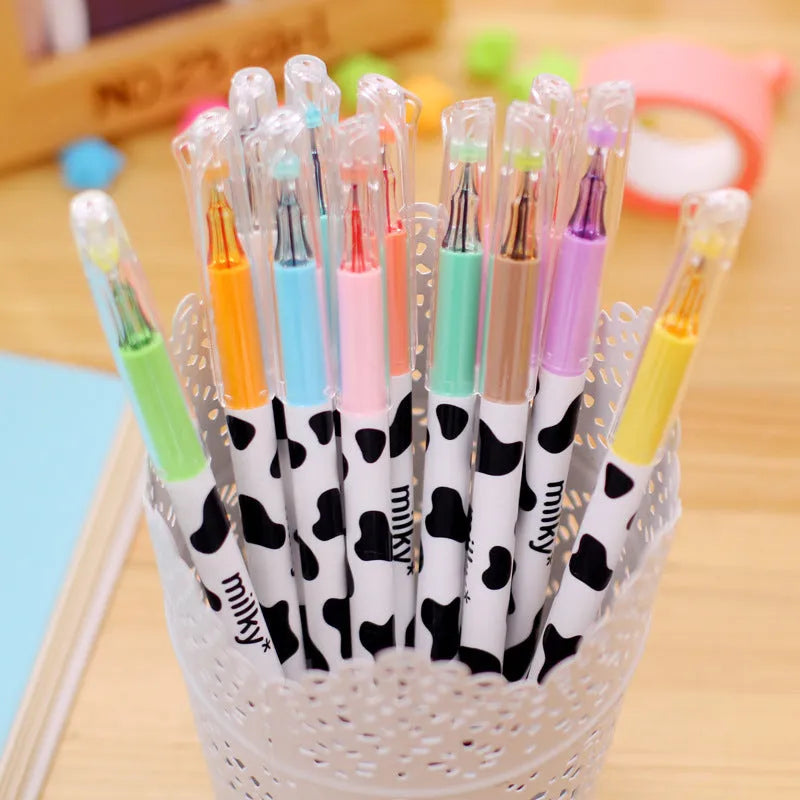 Box of 12 assorted colour gel pens with 0.38mm fine tips for office and stationery