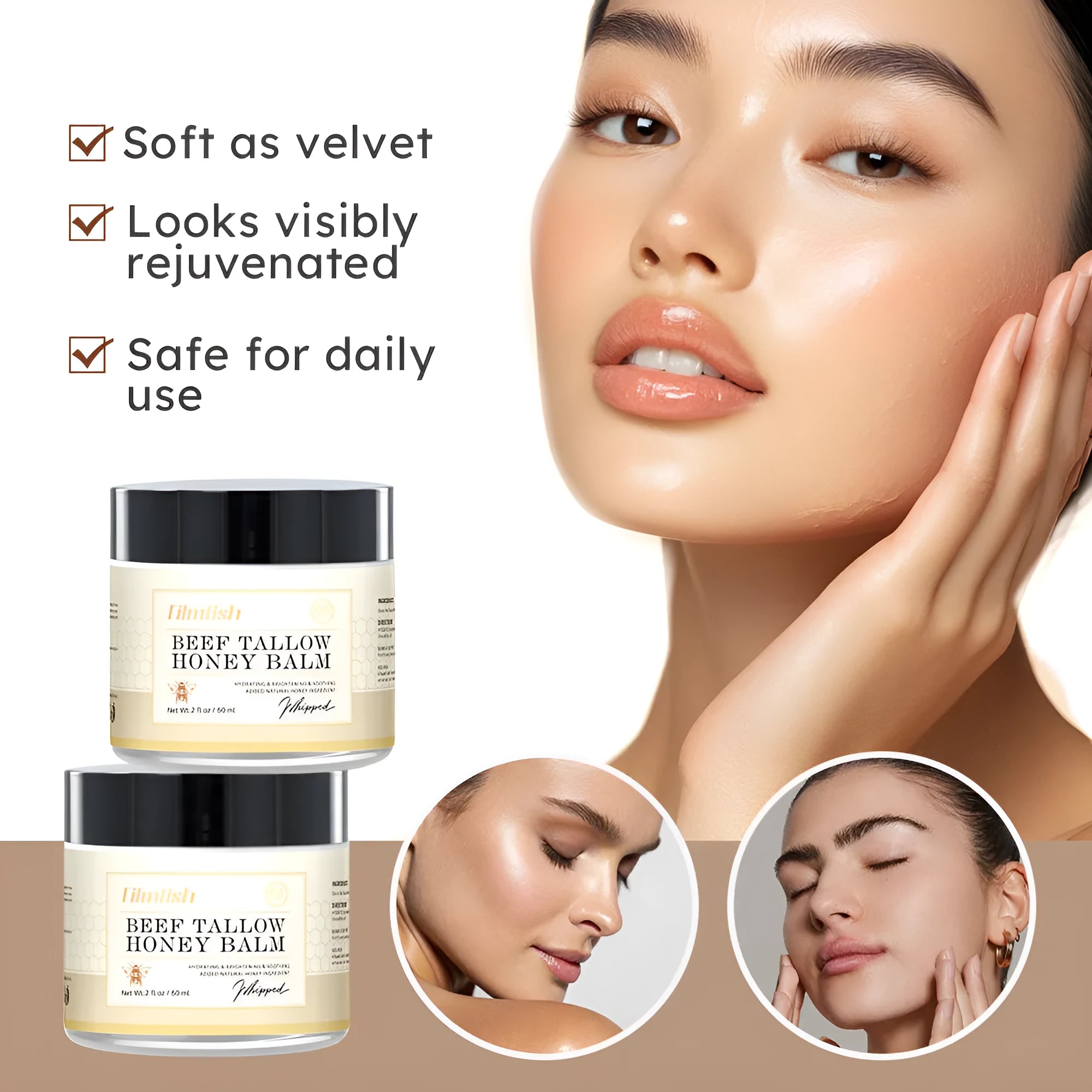 60ml honey moisturising body cream container for dry and normal skin hydration