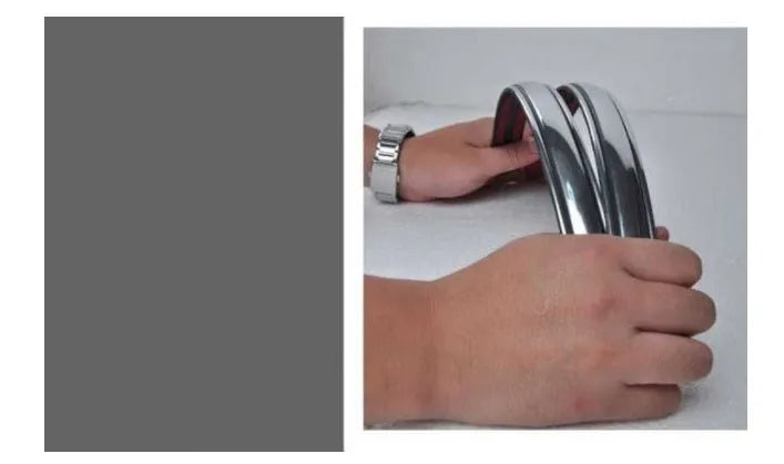 Silver car bumper protector strip set 4 pieces 41cm length 2.5cm width universal fit