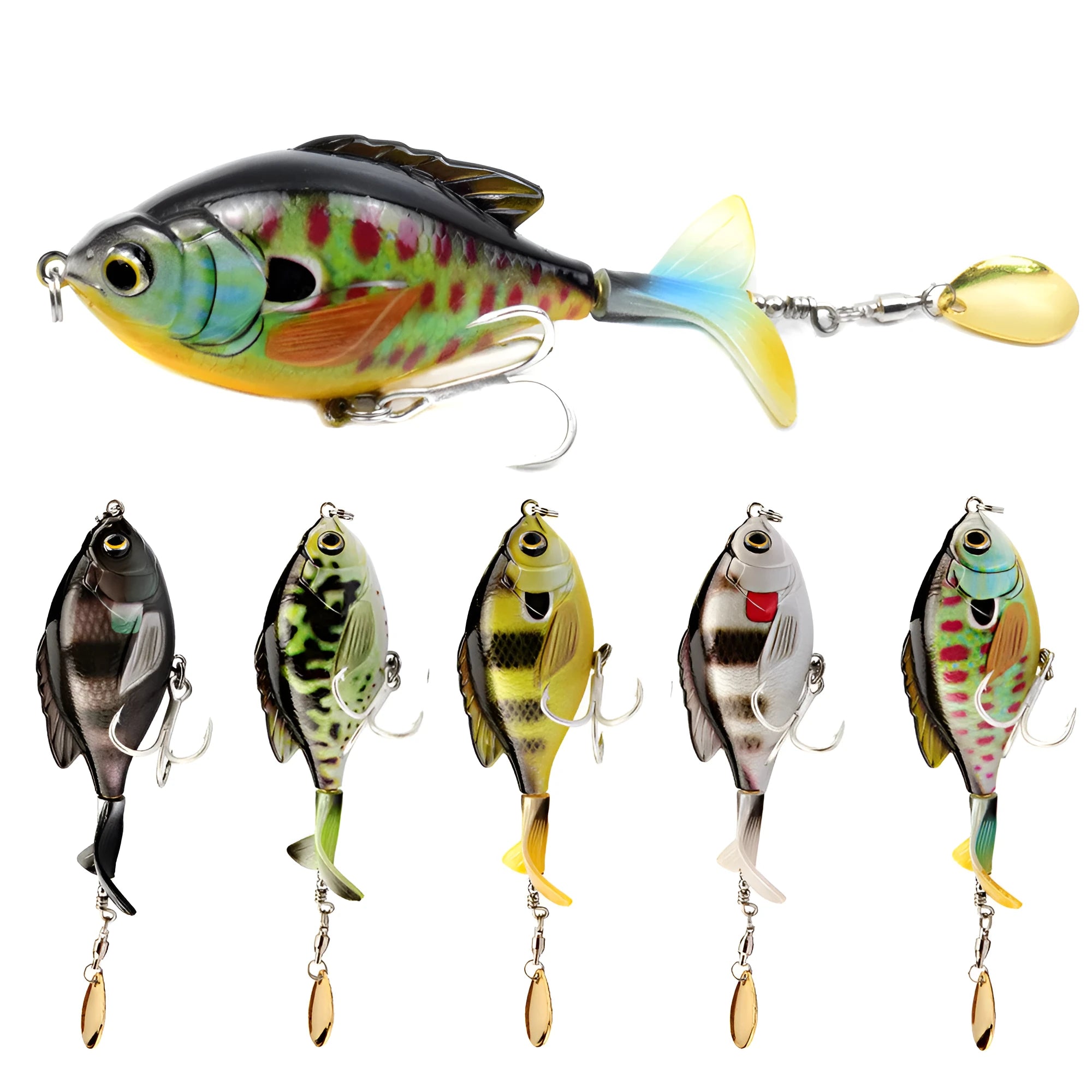 Tractor lure fishing lure 9.5 cm bionic hard bait with three hooks in ABS plastic