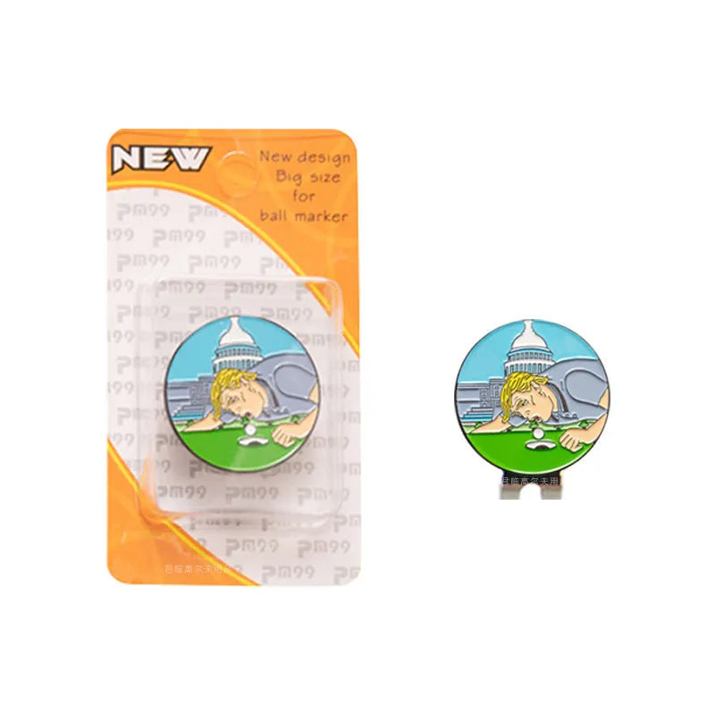 Zinc alloy golf hat clip with engraved dragon year pattern design
