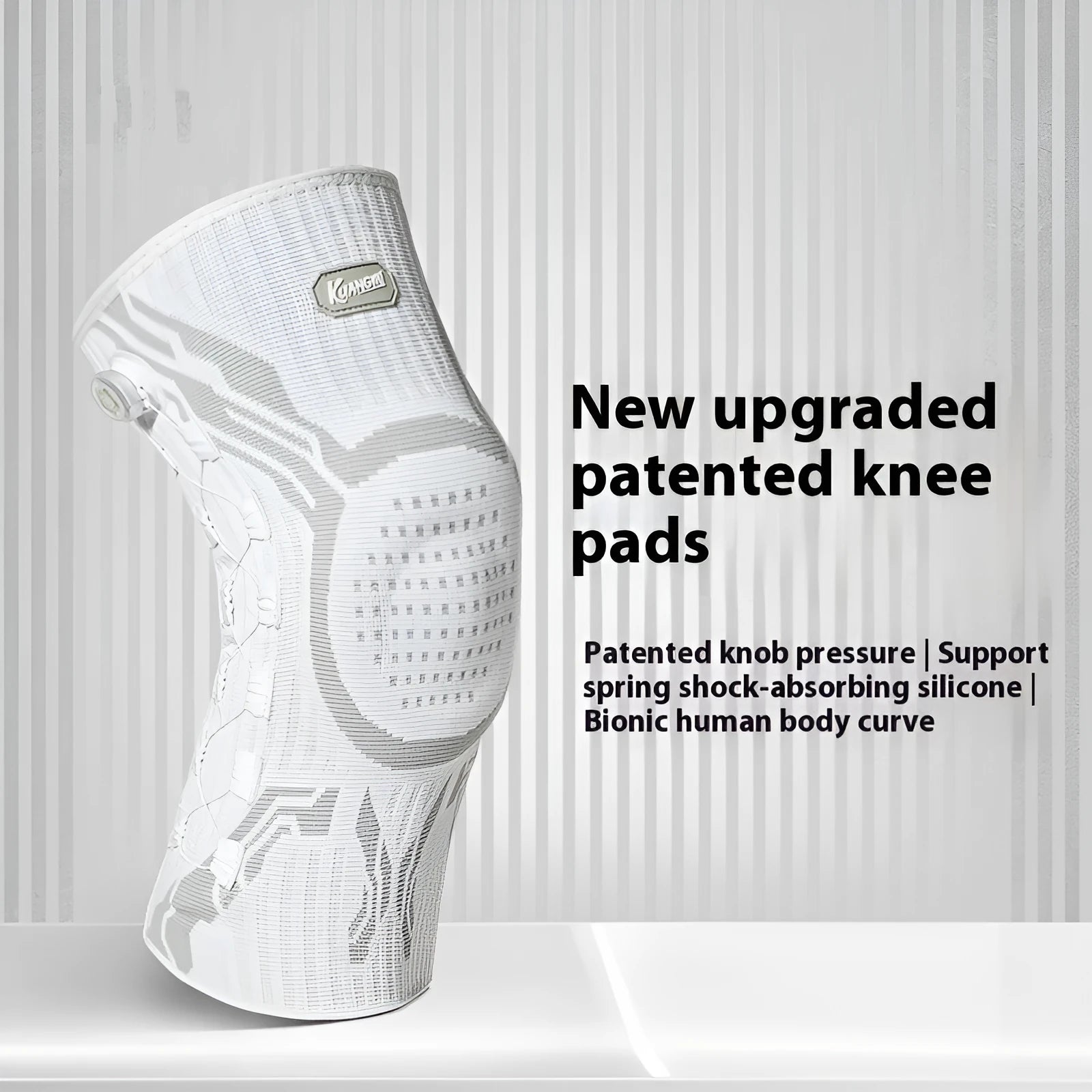Gray white professional sports kneecap for adults for basketball running football badminton knee protection