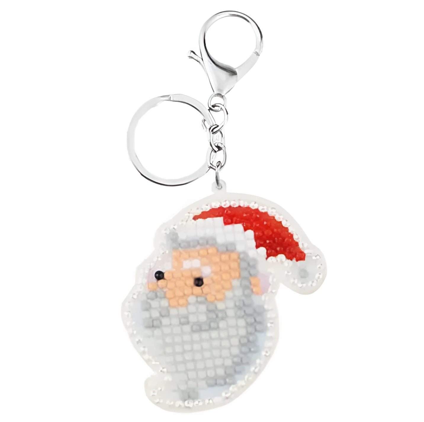 Animal diamond painting keychain kit with Ladybird design and colourful resin rhinestones