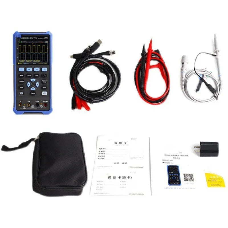 Handheld digital oscilloscope with accessories for automotive diagnostics and electronic testing