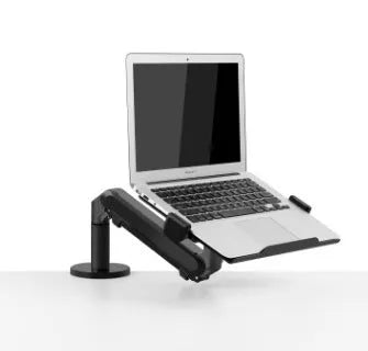Aluminium air pressure arm computer stand in black or silver colour for laptop height adjustment