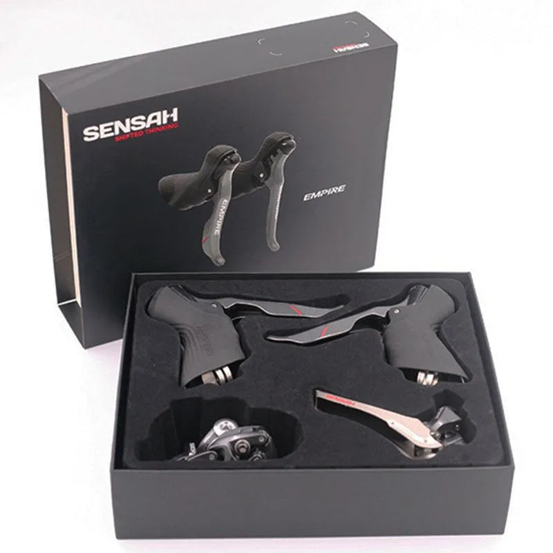Aluminium road bike transmission kit with shifter and short leg rear derailleur