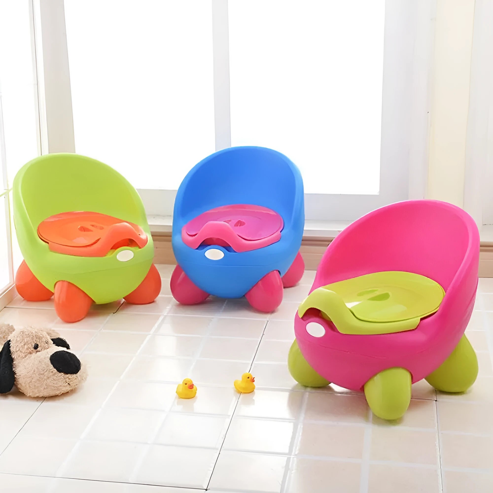 Dandan cartoon-themed children's toilet potty trainer in blue PP plastic