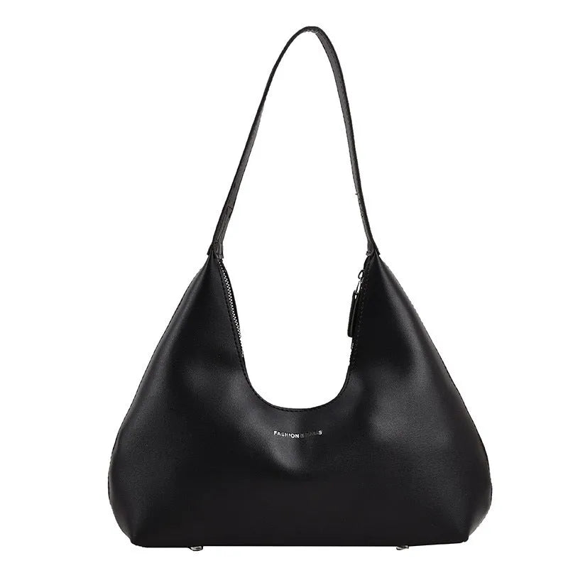 French European retro PU shoulder handbag in pillow shape with letter stitch detail, four colour options